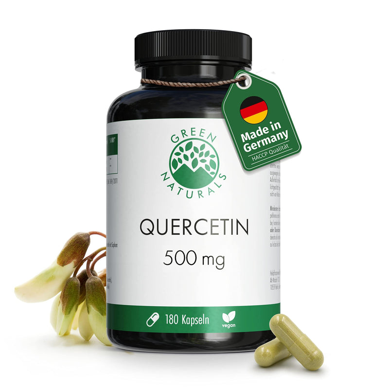 Quercetin - 180 capsules of 500 mg each made in Germany - 100% vegan & without additives - supply for 6 months - NewNest Australia