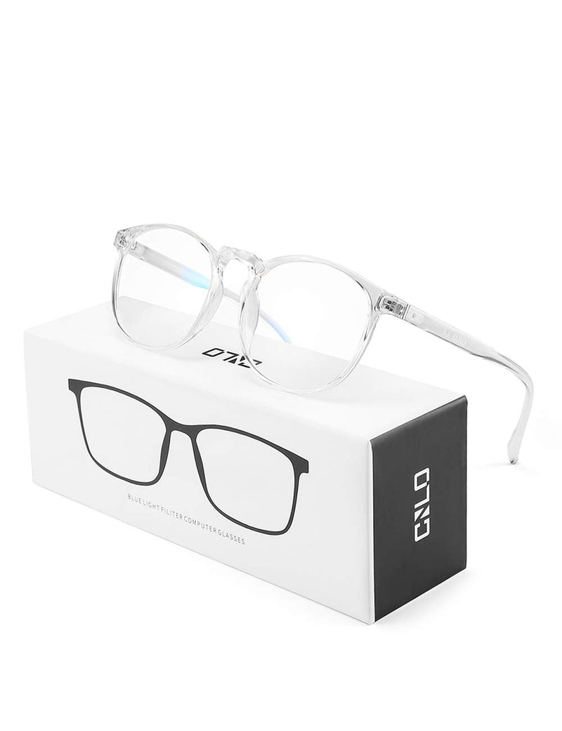 CNLO Blue Light Filter Glasses Computer Glasses Reduce Eye Strain Lightweight Frame Men Women Crystal - NewNest Australia