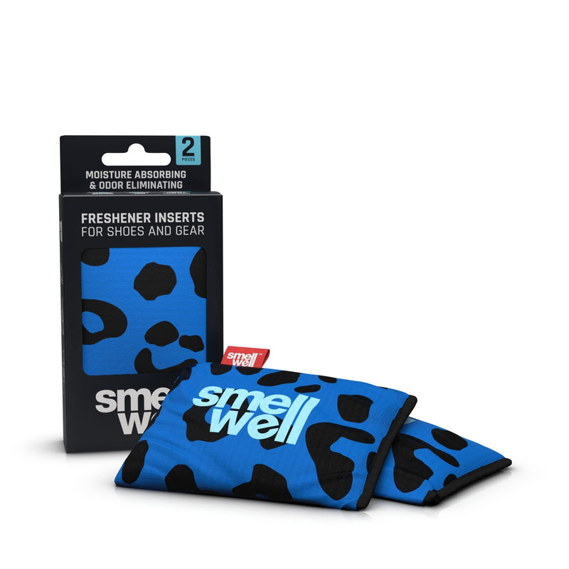 SmellWell Active odor remover - shoe deodorant - bamboo activated carbon odor absorber - moisture absorber for shoes, bags and against sweaty feet - annoying odors - Blue Leopard, 1 pair, 2 x 50g 1 piece (pack of 2) scented - Blue Leopard - NewNest Australia