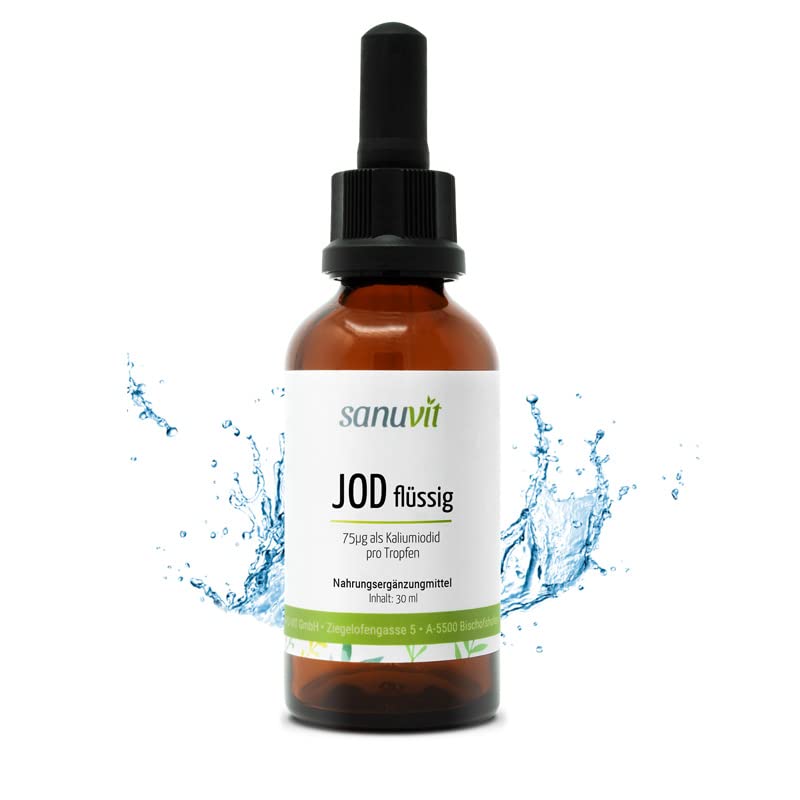 Sanuvit® - Iodine liquid 30 ml | Very economical with 78 µg iodine per drop | High dosage | including pipette | Vegan | approx. 450 portions | Made in Austria - NewNest Australia