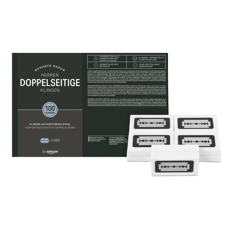 by Amazon Men's double edge blade razors, pack of 100, silver - NewNest Australia