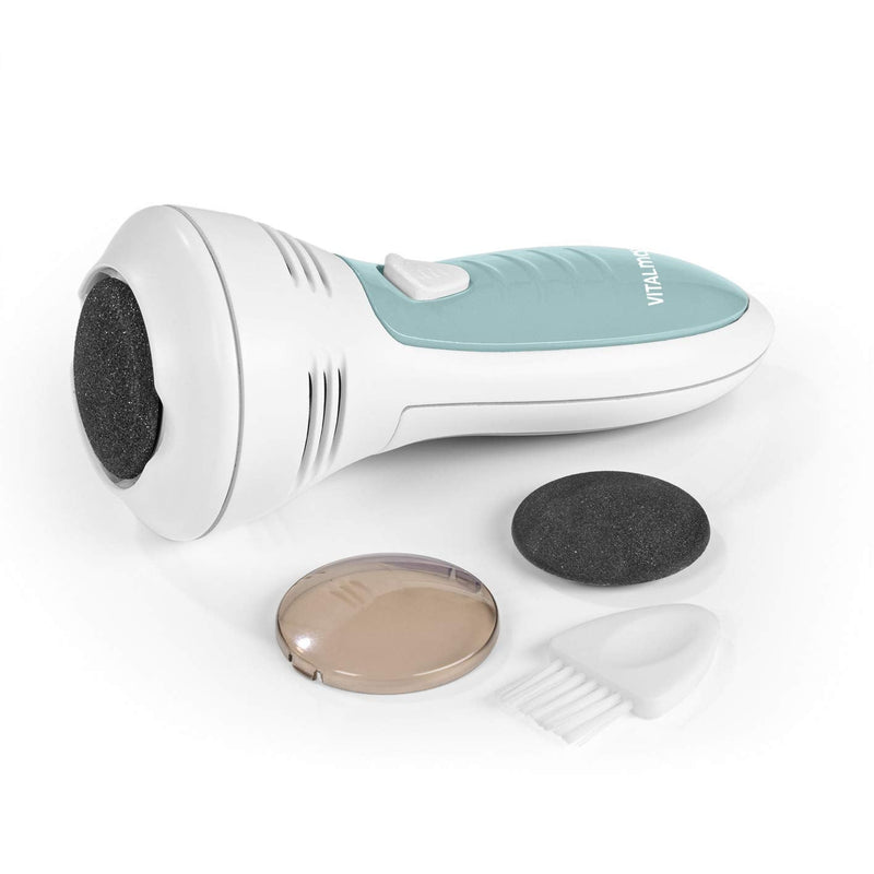 Vitalmaxx Callus Remover With Suction Function | Without Blades - No Risk Of Injury | With 2 Attachments For Gentle And Safe Use | Wireless Operation Comfort | Battery Operated [White/Turquoise] - NewNest Australia