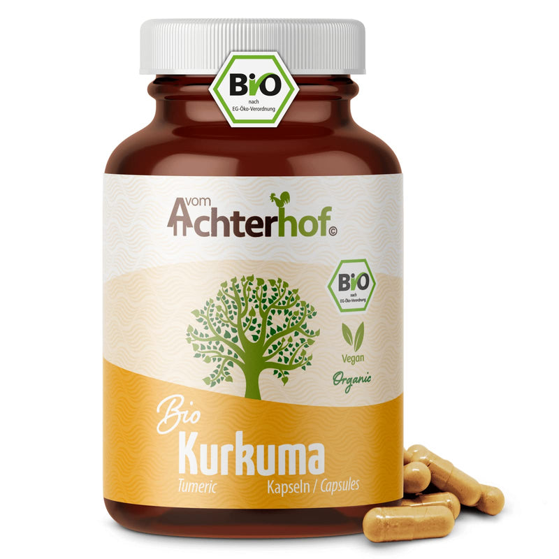 Turmeric Capsules Organic | 180 Pieces | 4800Mg Turmeric Per Daily Dose | Freshly Ground Turmeric Root In Organic Quality | Vegan Capsule Shell | From The Aft Yard - NewNest Australia