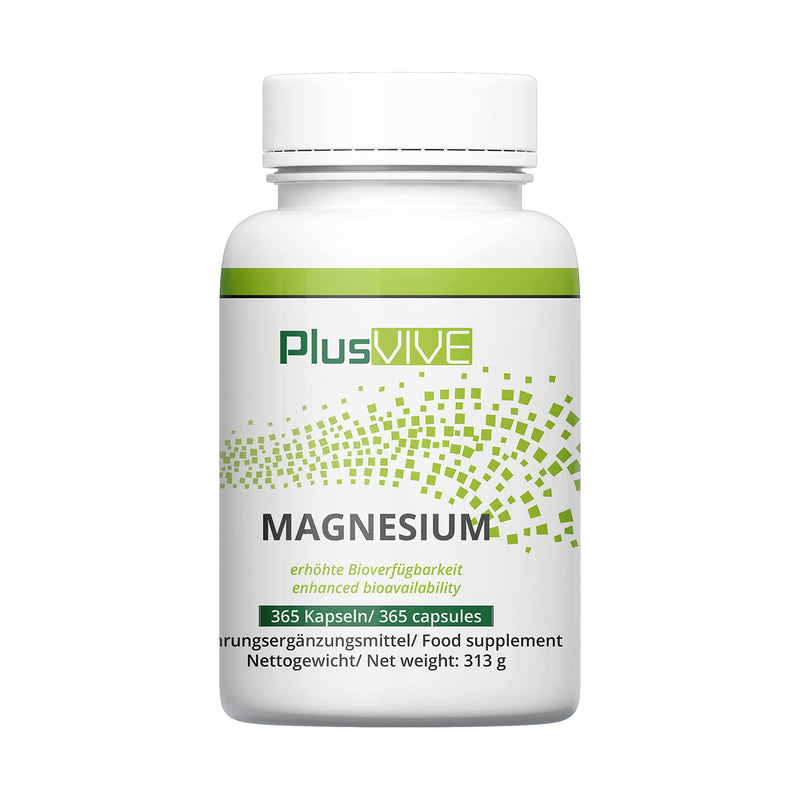 PlusVive - Magnesium 365 capsules high dose 700mg from sea water with enzyme algae matrix, laboratory tested, vegan - NewNest Australia