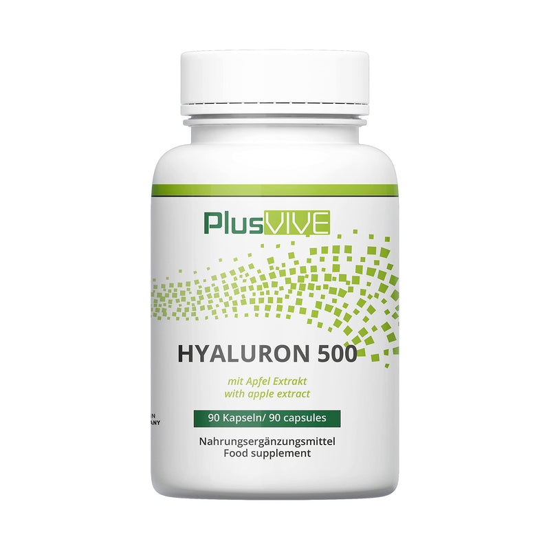 Plusvive - hyaluronic acid 90 capsules - high dose with 500 mg hyaluronic acid per capsule - 500-700 kDa - with apple extract - laboratory tested and vegan - NewNest Australia