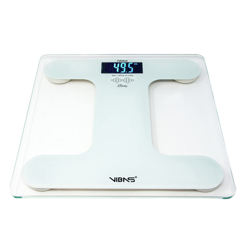 Vibas Ivoice Body Talking Scales In German And Multilingual Language, With Sound And Voice Aids For Blind, Clear Voice, Weight Repeat, Batteries Included (White) - NewNest Australia