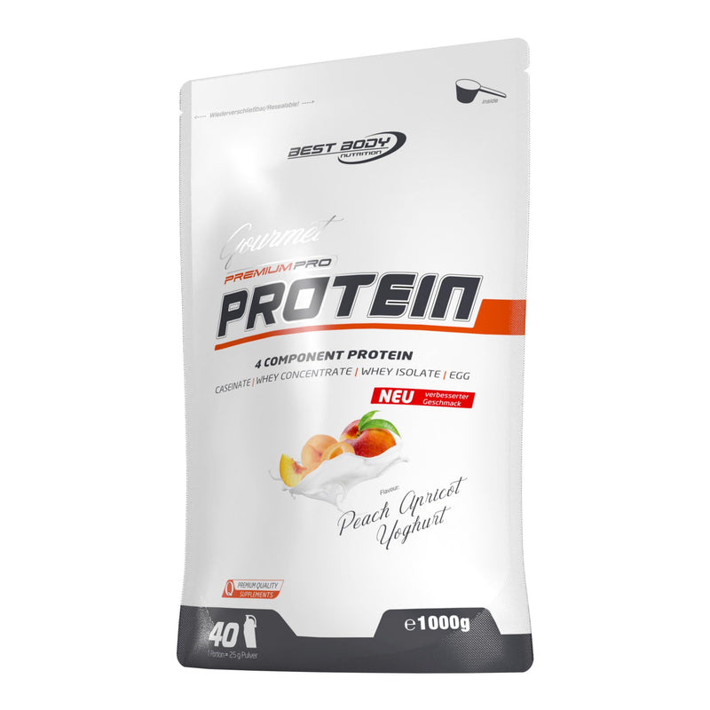 Best Body Nutrition Gourmet Premium Pro Protein Peach Apricot Yoghurt Zip Bag, 1kg - NewNest Australia