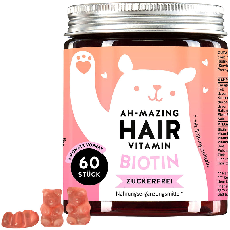 Bears w Benefits Hair Gums for Women, Sugar-Free, Made in Germany, High-Dose Dietary Supplement with Biotin, Folic Acid, Zinc - NewNest Australia