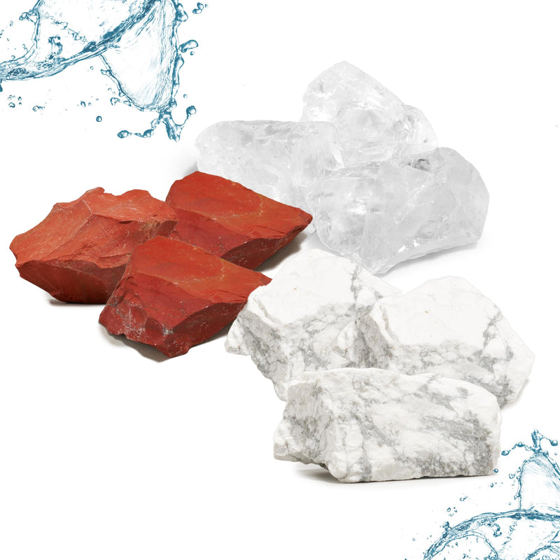 PURAJA Gemstone Water Fit & Vital Blend | Premium healing stone set for water treatment: magnesite, red jasper, rock crystal | Water stones for drinking water 250 g (pack of 1) - NewNest Australia