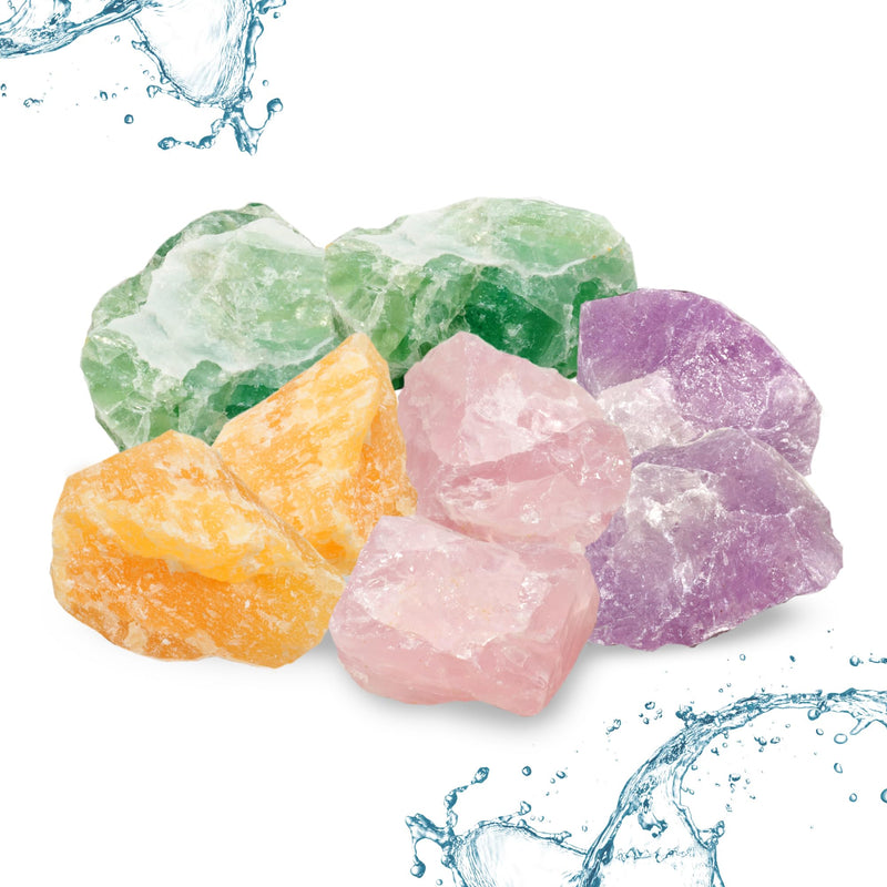 PURAJA Healthy Sleep Waterstone Blend | Premium healing stone set for water treatment: fluorite, amethyst, orange calcite, rose quartz | Natural crystals for drinking water 250 g (pack of 1) - NewNest Australia