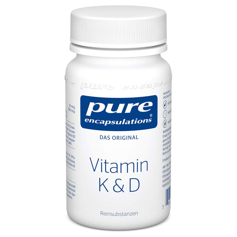 Pure Encapsulations - Vitamin K & D - Hypoallergenic formula with vitamin K1, K2, and D3 for strong bones - 60 capsules - NewNest Australia