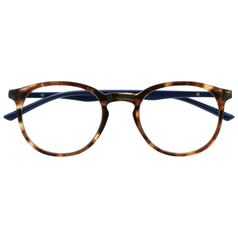 Opulize Met Glasses Blue Light Filter Slim Round Frame Spring Hinges Improves Sleep Computer Glasses Gaming Anti-Reflective Brown Tortoiseshell Men Women B60-2 +0.00 - NewNest Australia