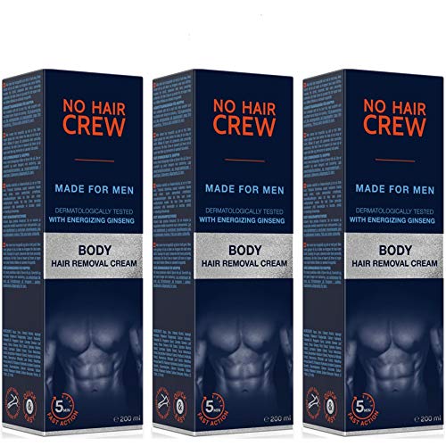 NO HAIR CREW 3 x depilatory cream for the body - thorough and gentle hair removal for men (set 3 x 200 ml) - NewNest Australia