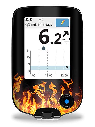 Sticker for FreeStyle Libre 2 & 3 Reader Flames myDili Diabetes - NewNest Australia