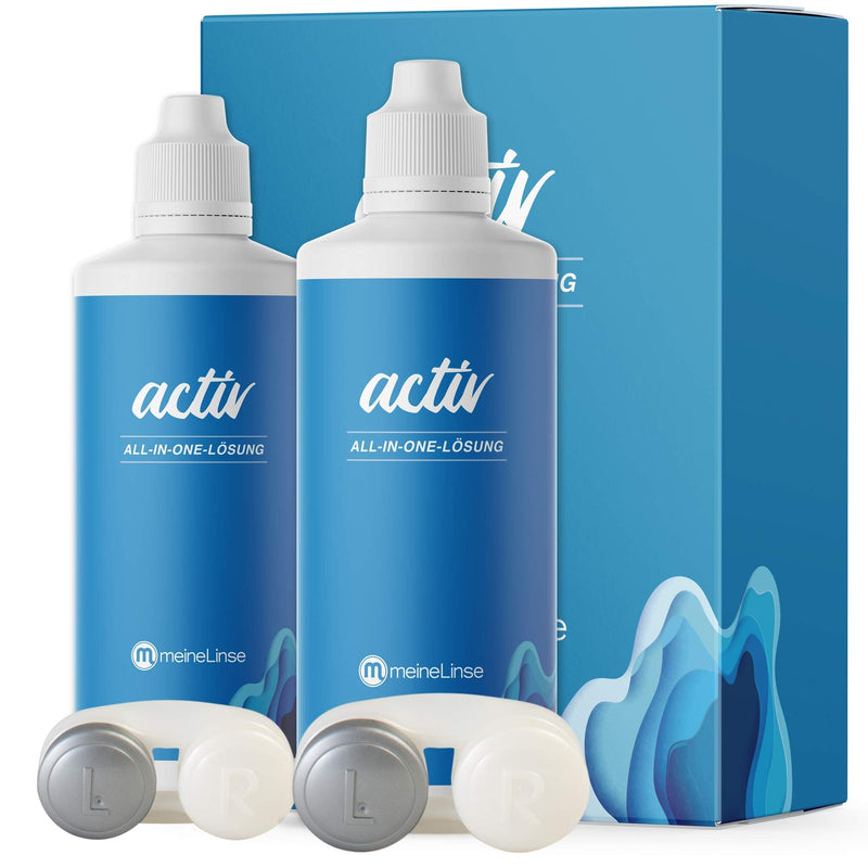 Meinelinse Activ All-In-One Double Pack 2 X 360Ml, Contact Lens Fluid For Soft Lenses - Contact Lens Fluid For Monthly Lenses And Weekly Lenses Incl. 2 Containers - NewNest Australia