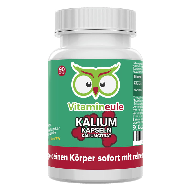 Potassium capsules - high dosage - 200mg elemental potassium - quality from Germany - pure potassium citrate without artificial additives - vegan - laboratory tested - small capsules instead of tablets - Vitamineule® - NewNest Australia