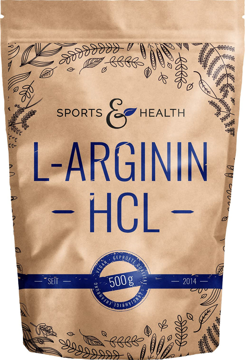 L Arginine Powder Hcl - 500 G Vegan Arginine Powder 5 G Per Daily Dose - L-Arginine Hcl Is The Purest Source With Highest Bioavailability And Optimal Ph Value - L Arginine Bottled In Germany - NewNest Australia