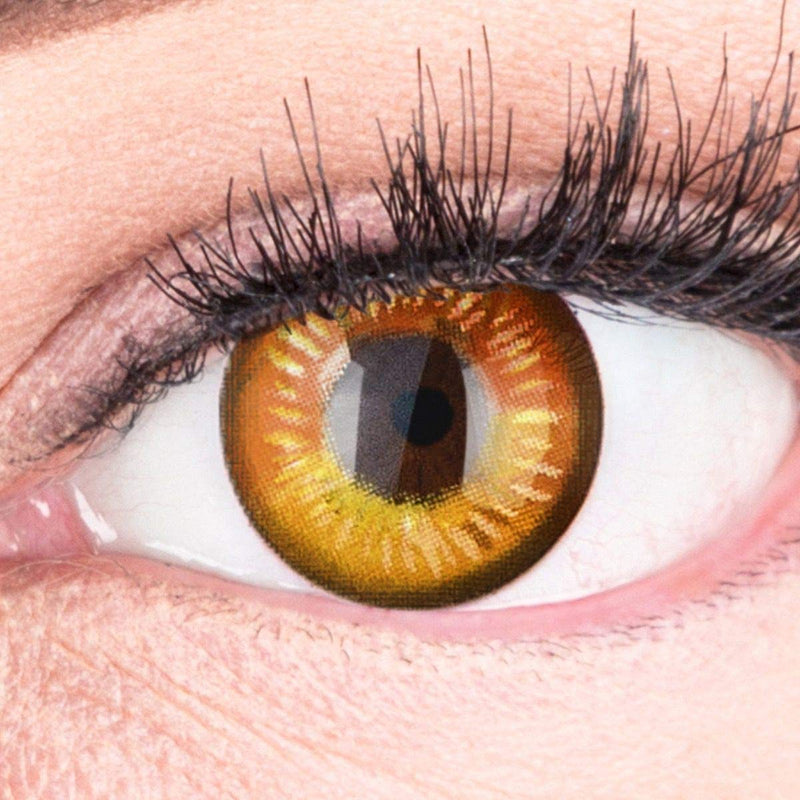 Colored Brown Contact Lenses Anime Brown Circle Lenses Heroes Of Cosplay Strong Opaque Without Prescription with free lens case - NewNest Australia