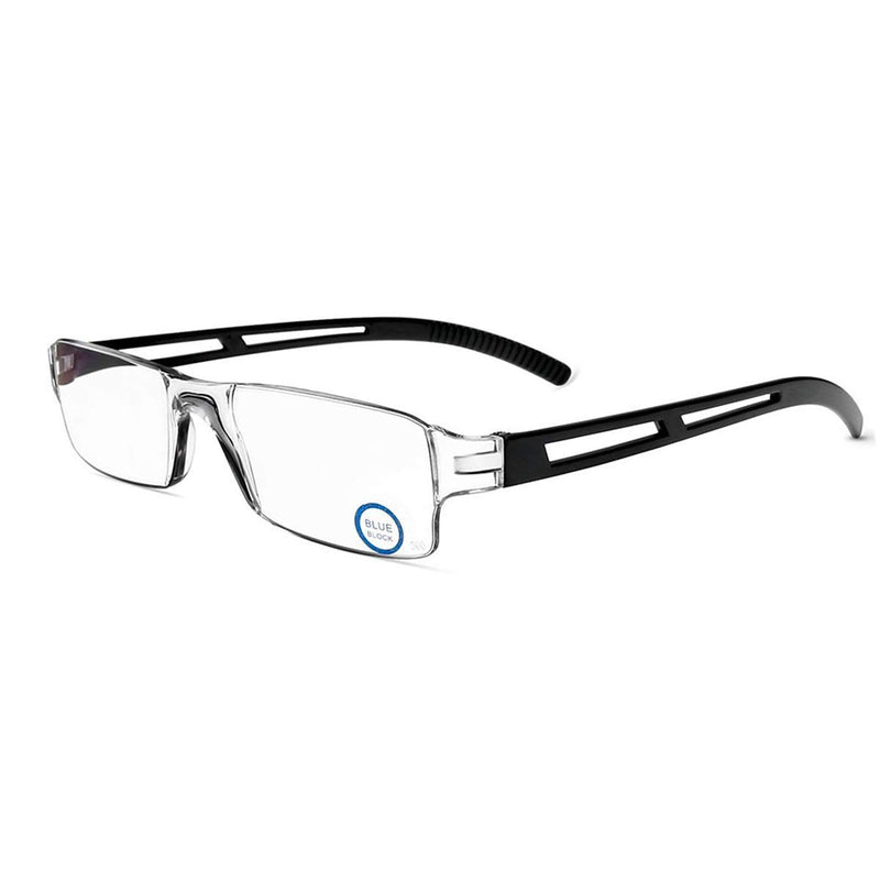 KoKoBin frameless reading glasses visual aid with blue light filter, anti blue light reading aid for men and women (black, +1.5) black +1.5 diopters - NewNest Australia