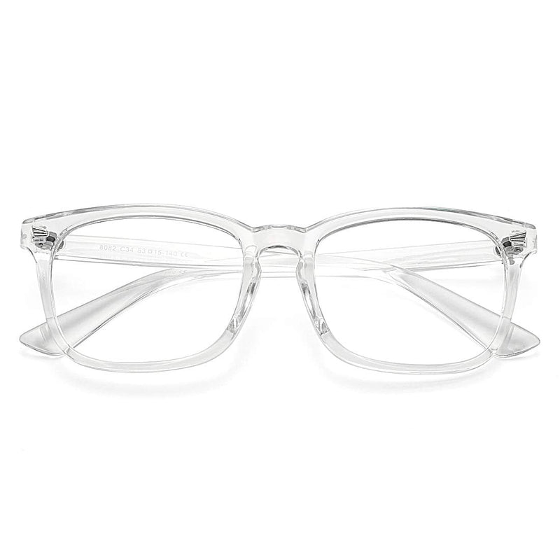 COASION unisex transparent glasses without window glass, prescription fake glasses for girls, men, women, transparent, 52 millimeters - NewNest Australia
