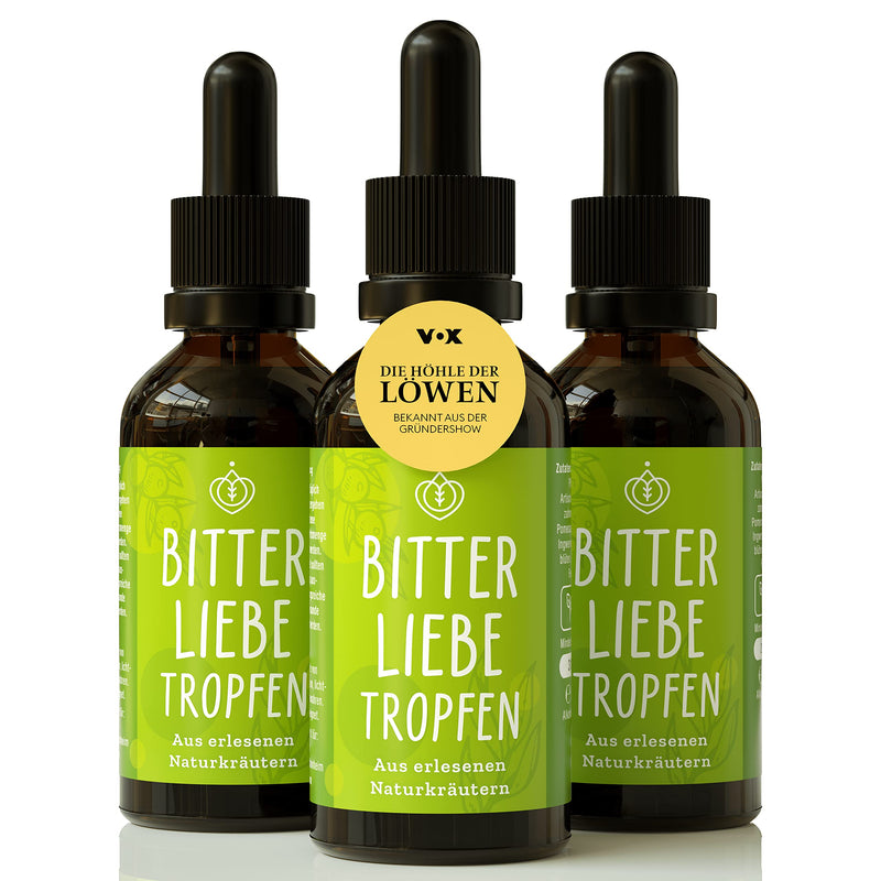 BitterLiebe® bitter substances drops set of 3 50ml with practical pipette cap I bitter drops from The Lion's Den I Hildegard von Bingen, bitter herbs 3 - NewNest Australia