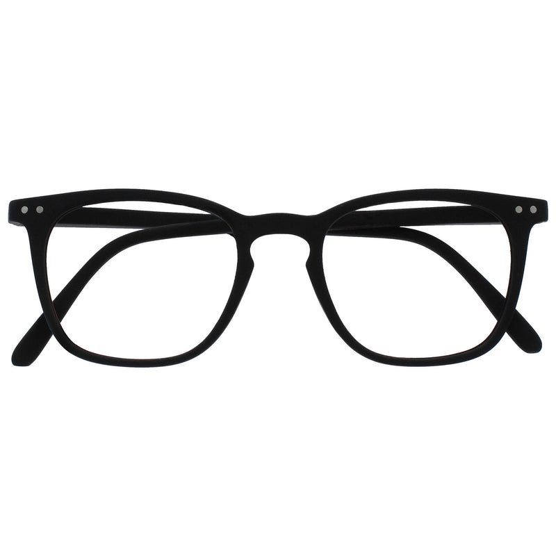 Opulize Bex Distance Glasses Nearsightedness Large Square Cool Designer Frame Spring Hinges Scratch Resistant Black Men Women M64-1 -1.00 Matt Black -1.00 Diopter - NewNest Australia