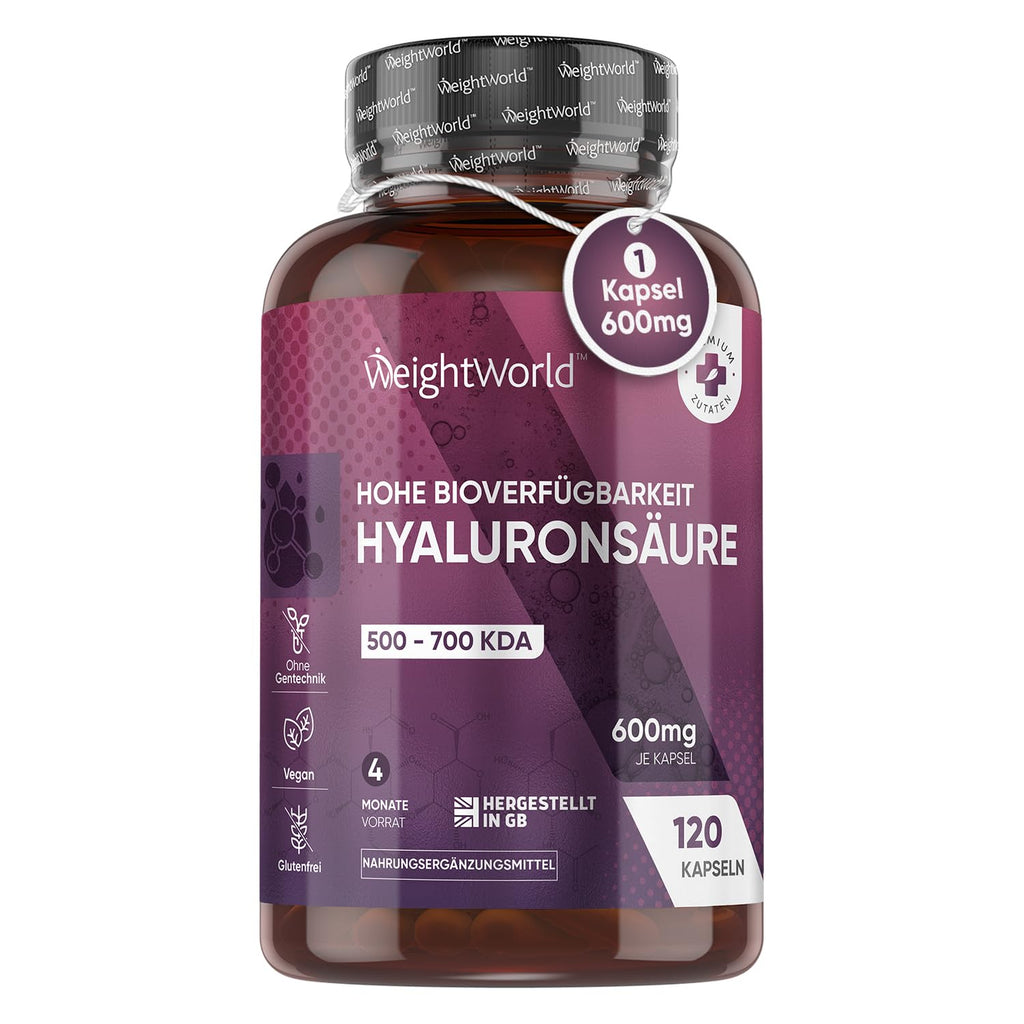 Hyaluronic capsules - 1 capsule (600mg) - 4 month supply - Low molecular size (500-700 KDA) - 120 hyaluronic acid capsules - Alternative to serums & tablets - Hyaluronic acid as sodium hyaluronate - NewNest Australia