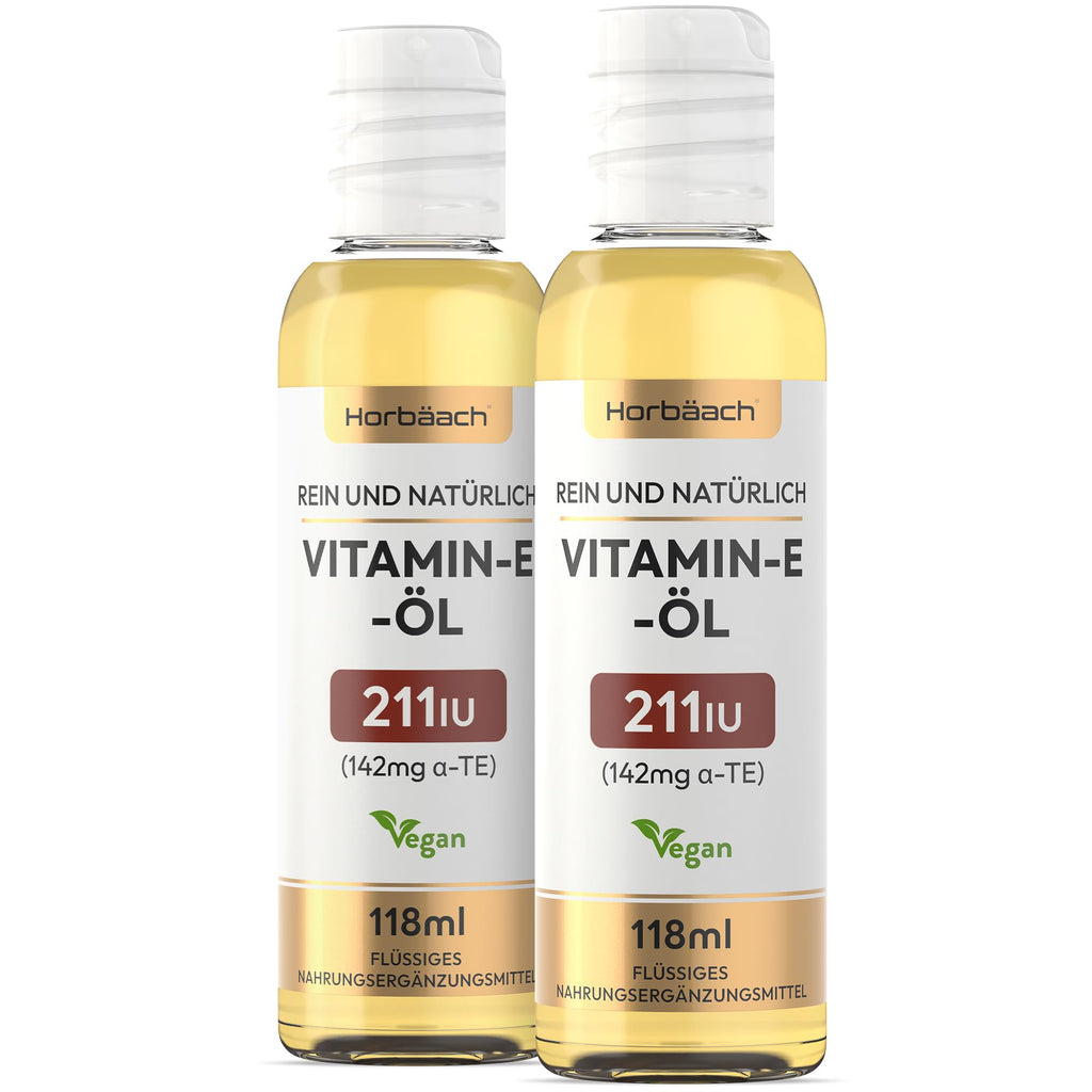 Vitamin E oil 211 IU | 236ml (2 x 118ml) | Vegan liquid for hair, skin, nails | by Horbaach - NewNest Australia