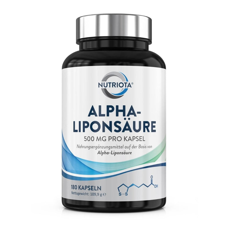 Alpha lipoic acid ALA 500mg | 180 high-dose vegan capsules | Helps with inflammation, supports blood sugar regulation and nerve health, effective against tingling feet, hands, limbs and more - NewNest Australia