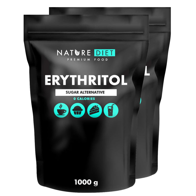 Nature Diet - Erythritol 2 x 1000 g | Natural sweetener | Zero calories | Sugar substitute 1 kg (pack of 2) - NewNest Australia