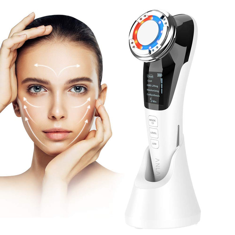 Anlan Cosmetic Device Wrinkle Remover Facial Massager With Ion And Hot/Cool Treatment For Face Care Facial Lifting Deep Cleansing Anti Wrinkle Anti-Aging With Ems Microcurrent Classic - NewNest Australia