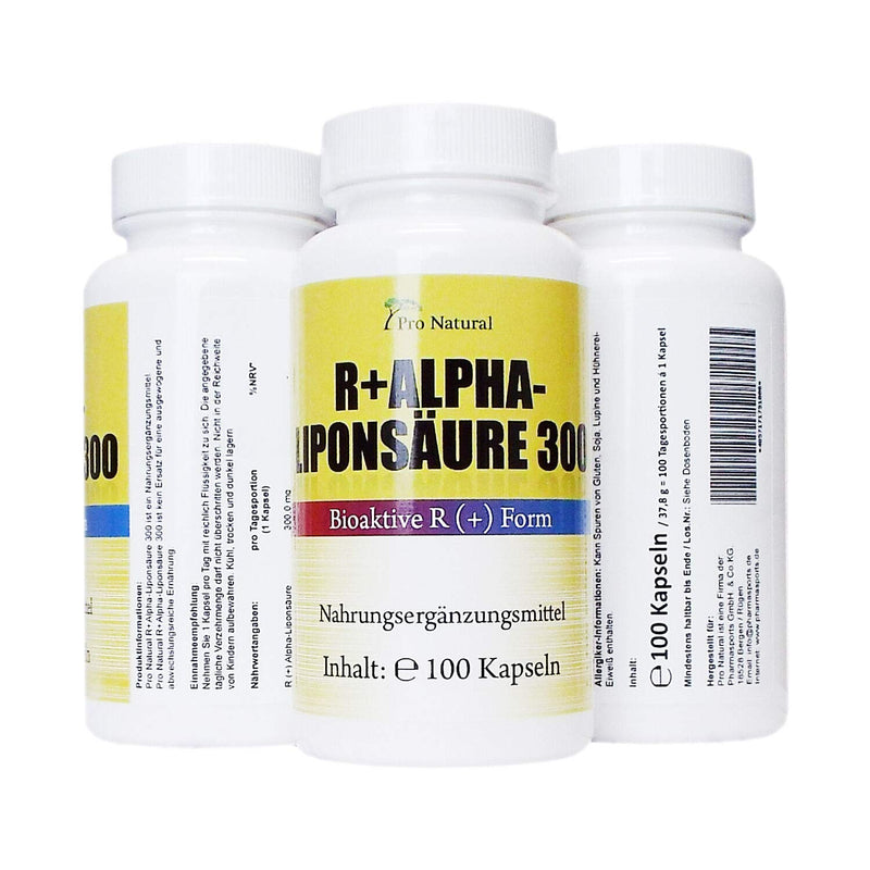 Pack of 3 Alpha lipoic acid biologically active R-form 300 mg 300 vegetarian capsules made in Germany (pure R (+) enantiomer, chromatographically purified) - NewNest Australia