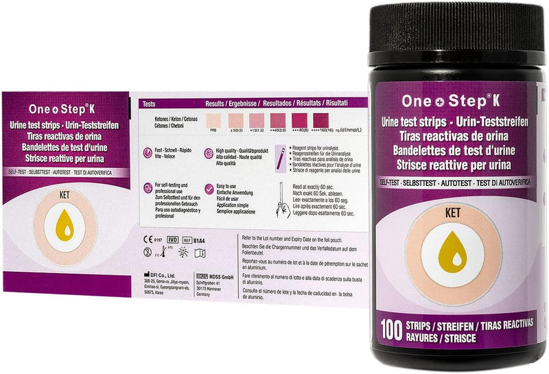 One+Step Ketone Test Strips Pack of 100 Ketone Test Urine for Ketogenic Diet Ketone Tester Ketosis Low Carbohydrate Diet - NewNest Australia