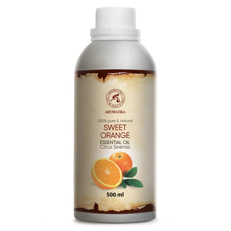 Orange Oil 500 Ml - Citrus Sinensis - Brazil - 100% Pure & Natural Essential Orange Oil - For Good Sleep - Oil Burner - Body Care - Aromatherapy - Room Fragrance - Cosmetic Enrichment - NewNest Australia
