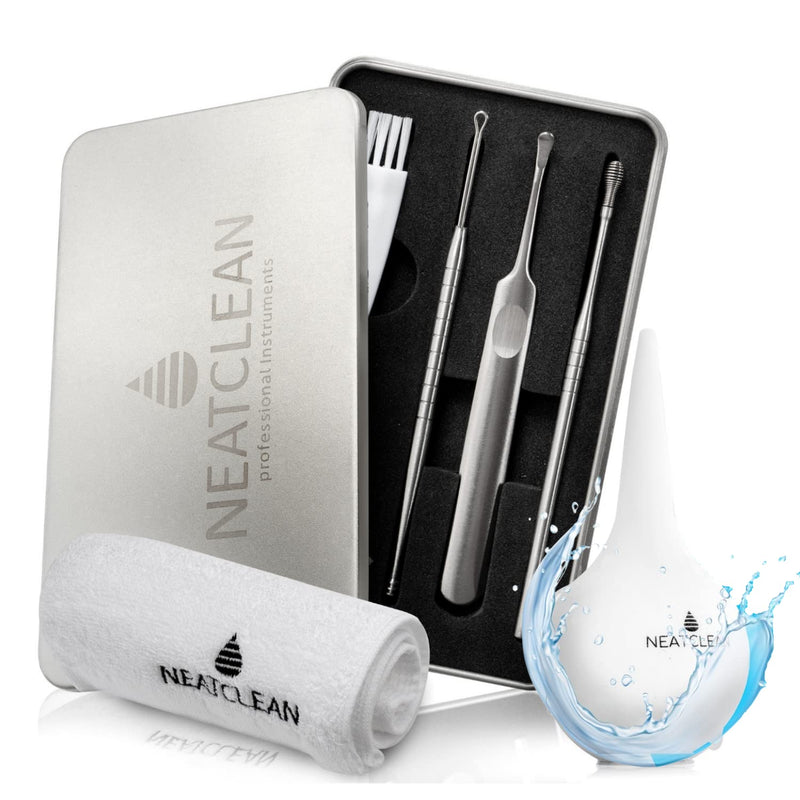 Neatclean Ear Wax Remover Set - 8 In 1 - Stainless Steel Ear Cleaning Set With Premium Storage Box - Effective And Reusable Ear Cleaning Tools - Perfect Ear Care Set For Adults - NewNest Australia