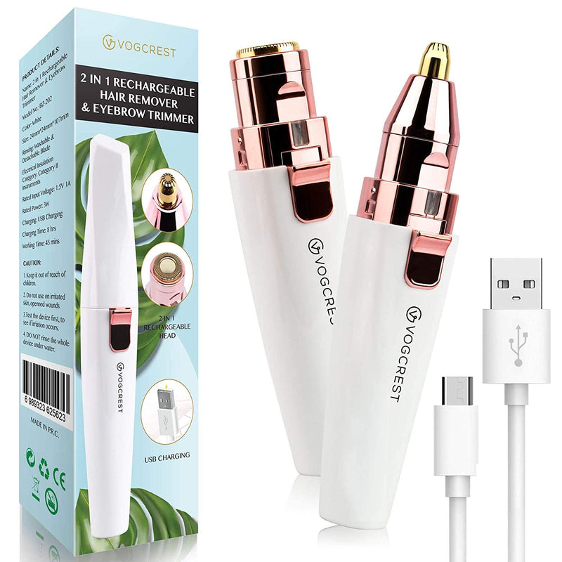 Rechargeable Eyebrow Trimmer & Bikini Trimmer For Women, 2-In-1 Eyebrow Razor And Painless Eyebrow Epilator, Eyebrow, Lip, Nose, Body, Facial Hair Remover For Women - NewNest Australia