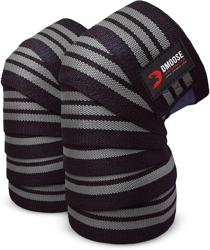 Dmoose Knee Support Strength Sports - 198 Cm Length Heavy Duty Knee Brace Bodybuilding - Long Elastic Knee Wraps Pair With Velcro Fastening, Deadlifting, Bodybuilding, Weightlifting, Strength Sports, Powerlifting - NewNest Australia