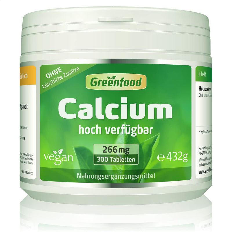 Greenfood - Calcium tablets - 300 vegan tablets - High bioavailability - Covered daily requirements - Essential for teeth, bones and muscles 300 pieces (pack of 1) - NewNest Australia