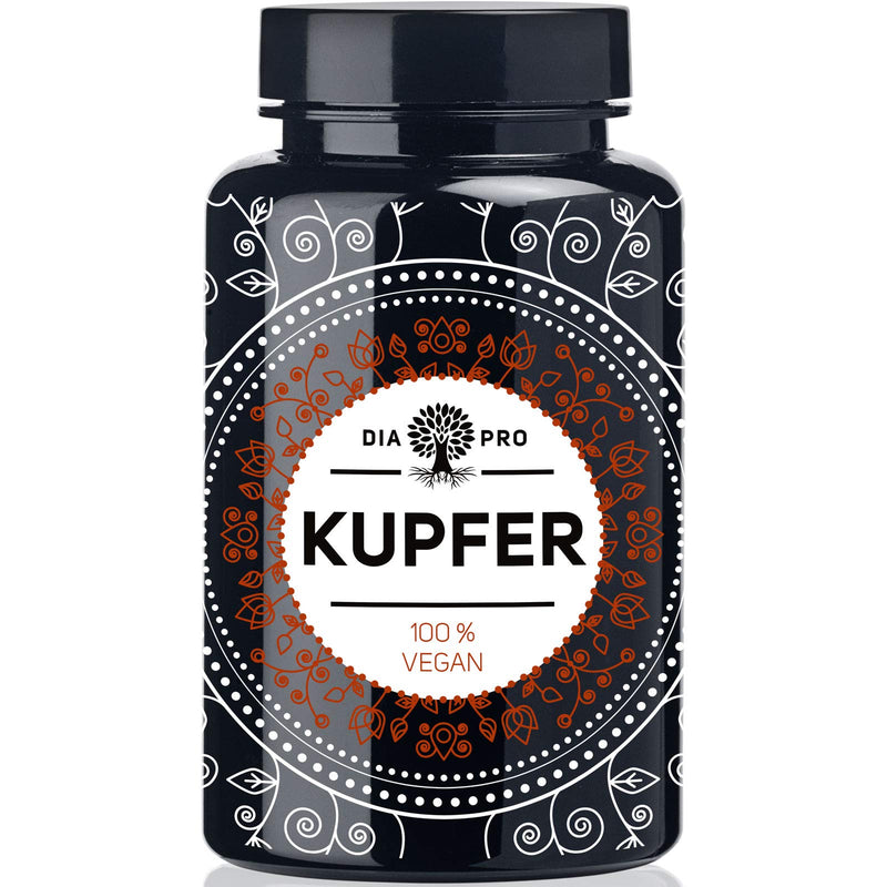 DiaPro® Copper 365 High-dose copper tablets with 2 mg copper per tablet made from copper gluconate 365 pieces Annual supply 100% Vegan Laboratory tested - NewNest Australia