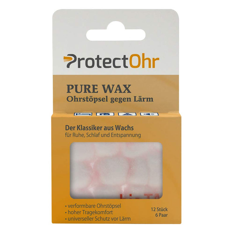 Protectohr - Pure Wax Earplugs Pack Of 12 Earplugs Soft Malleable Wax Plugs Anti Noise Fits All Ear Sizes Hearing Protection Classic For Peace Includes Storage Box Pink - NewNest Australia