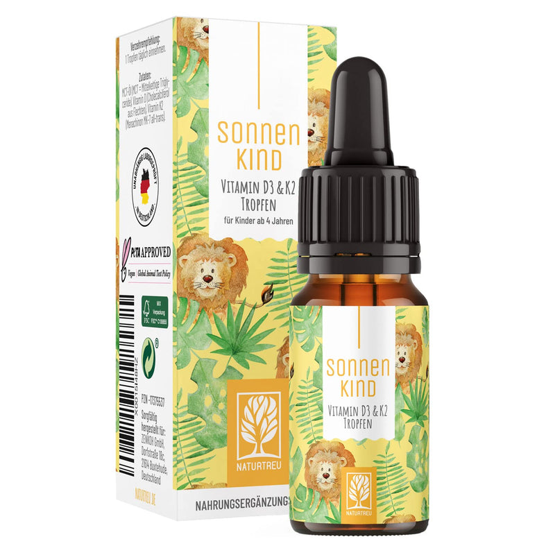 Vitamin D3 K2 drops 100% vegan for 300 days - 500 IU vitamin D from lichen & 25μg vitamin K for children I vitamin drops - NewNest Australia