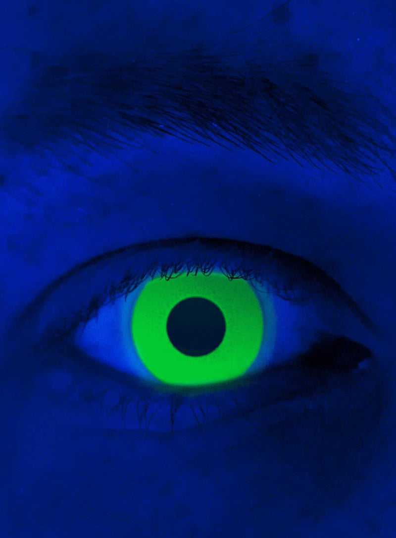 Maskworld - Uv Active Contact Lenses/Annual Lenses - Blue Motif Lenses Without Prescription - Unisex - Adults - Ideal For Halloween, Carnival, Theme And Horror Party Uv Blue - NewNest Australia