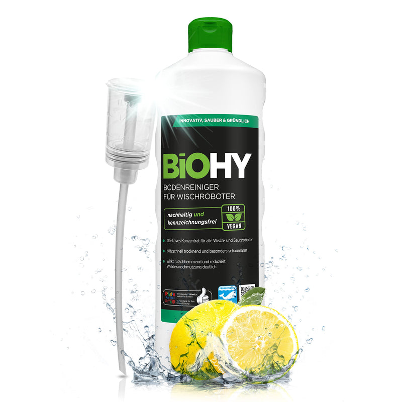 Biohy Floor Cleaner For Mopping Robots (1L Bottle) + Dispenser | Cleaning Agent Concentrate For All Mopping And Vacuum Robots With Wet Function Streak-Free And Low-Foam | Sustainable & Ecological 1 L (Pack Of 1) - NewNest Australia