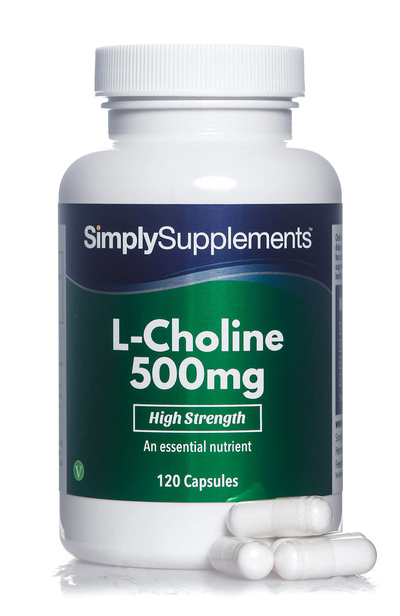 L-Choline 500mg - 120 capsules - suitable for vegans - supply for 2 months - SimplySupplements - NewNest Australia