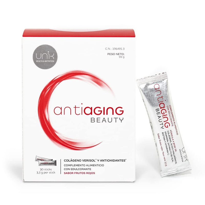 Unik Antiaging Beauty | Hydrolyzed Collagen Verisol (5 Clinical Studies) With Hyaluronic Acid, Pomegranate, A√ßai, Vitamin C, Biotin | Reduces Wrinkles And Skin Sagging | 30 Sticks | Unik Health - NewNest Australia