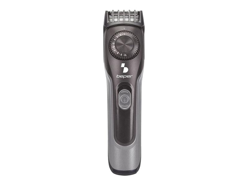 Beper 40.332 Rechargeable Beard Trimmer, Also Suitable For Hair, Stainless Steel Blades, 20 Lengths, Rotating Ring From 1 Mm To 10 Mm, Removable Blades, Charging With Usb Cable, Beard Trimmer Black - NewNest Australia