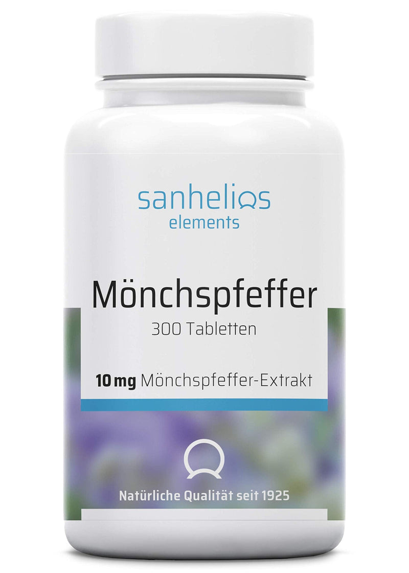 Sanhelios Monk's Pepper - High dosage - 300 vegan micro-tablets - 10mg pure monk's pepper extract per tablet - easy to swallow - Made & tested in Germany - NewNest Australia