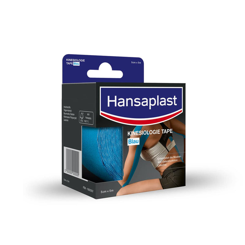 Hansaplast kinesiology tape, waterproof sports tape relieves muscle pain and promotes blood circulation*, tape offers support for joints and muscles*, 1 roll, blue - NewNest Australia