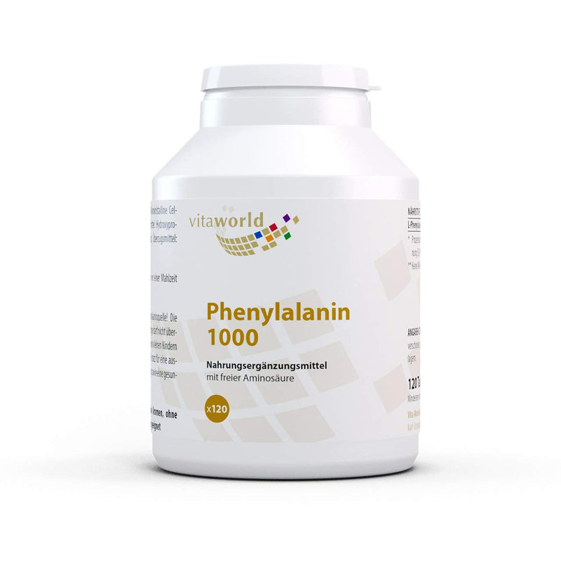 Vita World L-Phenylalanine 1000 mg 3 x 120 Tablets – High Dose Vegan and Free from Magnesium Stearate, Pack of 3 - NewNest Australia