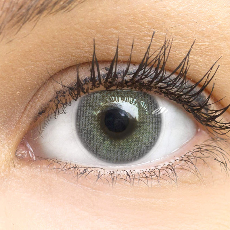 Glamlens Jasmine Dark Gray + Container | Very Strong Opaque Natural Gray Contact Lenses Colored Monthly Contact Lenses Made Of Silicone Hydrogel | 1 Pair (2 Pieces) | Dia 2 P.M. | Without Strength - NewNest Australia